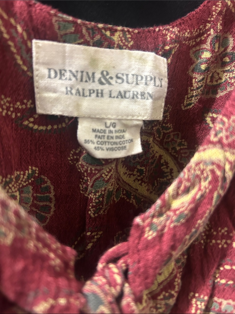 Denim & Supply Ralph Lauren Womens Large Red Multi Tiered Maxi Dress Bohemian - Picture 3 of 8